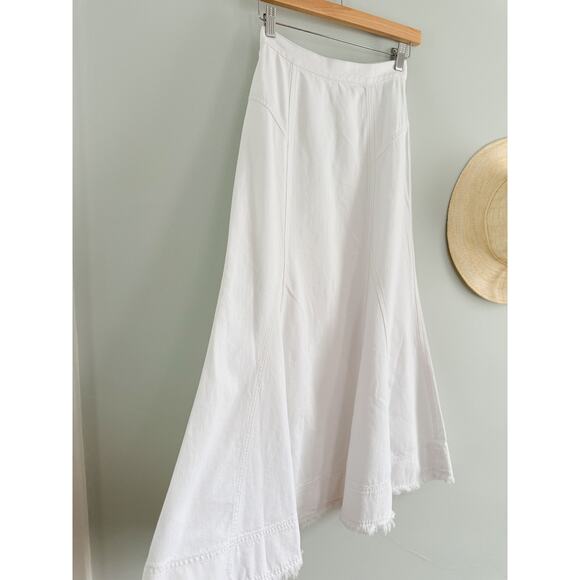 Madewell | NWT Fluted Midi Skirt in Tile White | Sz 23 - Picture 3 of 9